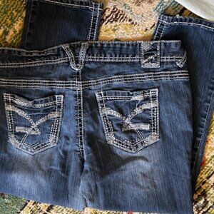 amethyst jeans size 9 blue denim pants jeans womens nine distressed capris